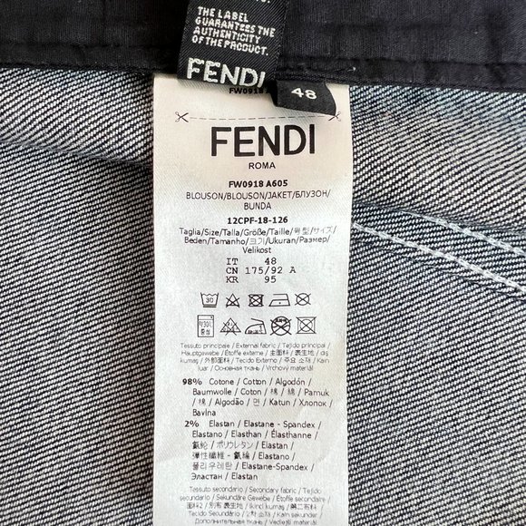 Fendi x Fila Men's Mania Denim Jacket in Dark Blue - Picture 4 of 6